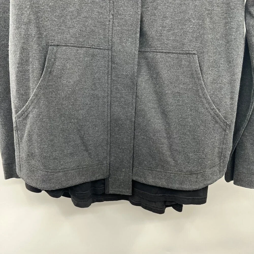 Cabi Womens Belted Jacket Long Sleeve Mesh Back Gray/Black Size Medium Pockets